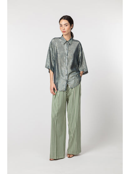 Leeds Striped Shirt Navy Gold
