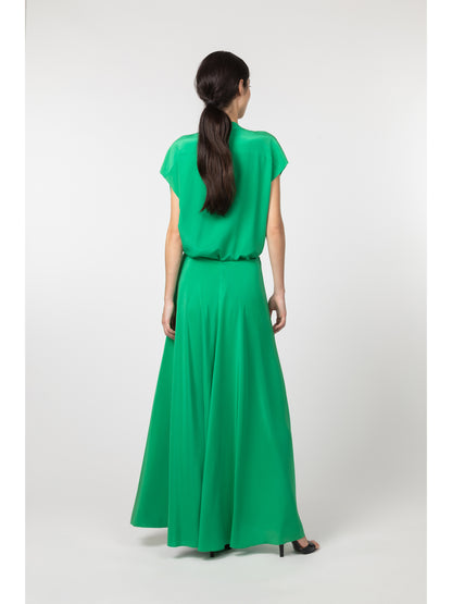 Ludlow Long Crepe Skirt Green