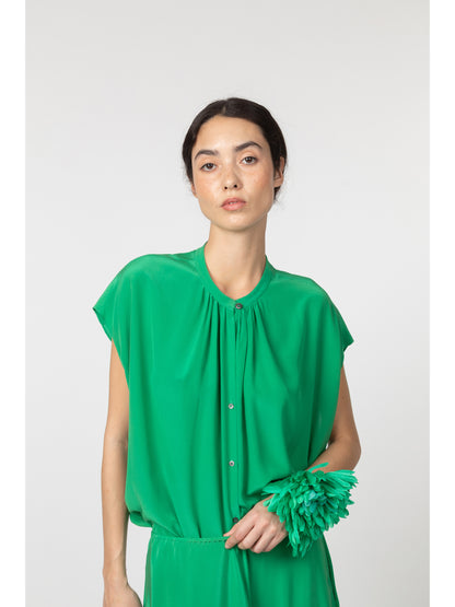 Ludlow Long Crepe Skirt Green