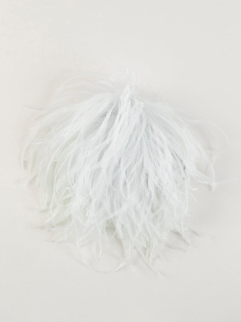 Ostritch Feather Brooch Ice