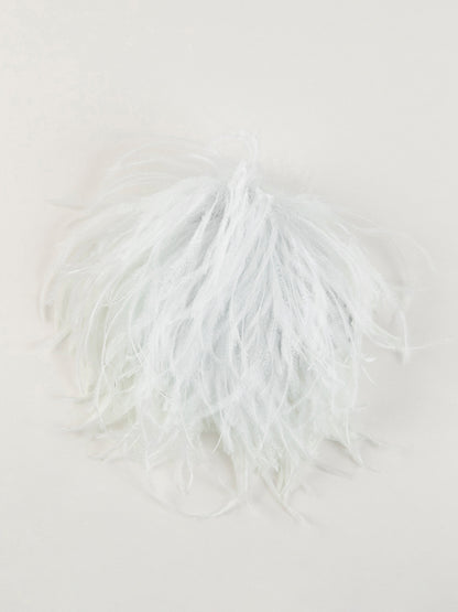 Ostritch Feather Brooch Ice