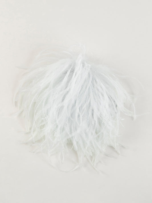 Ostritch Feather Brooch Ice