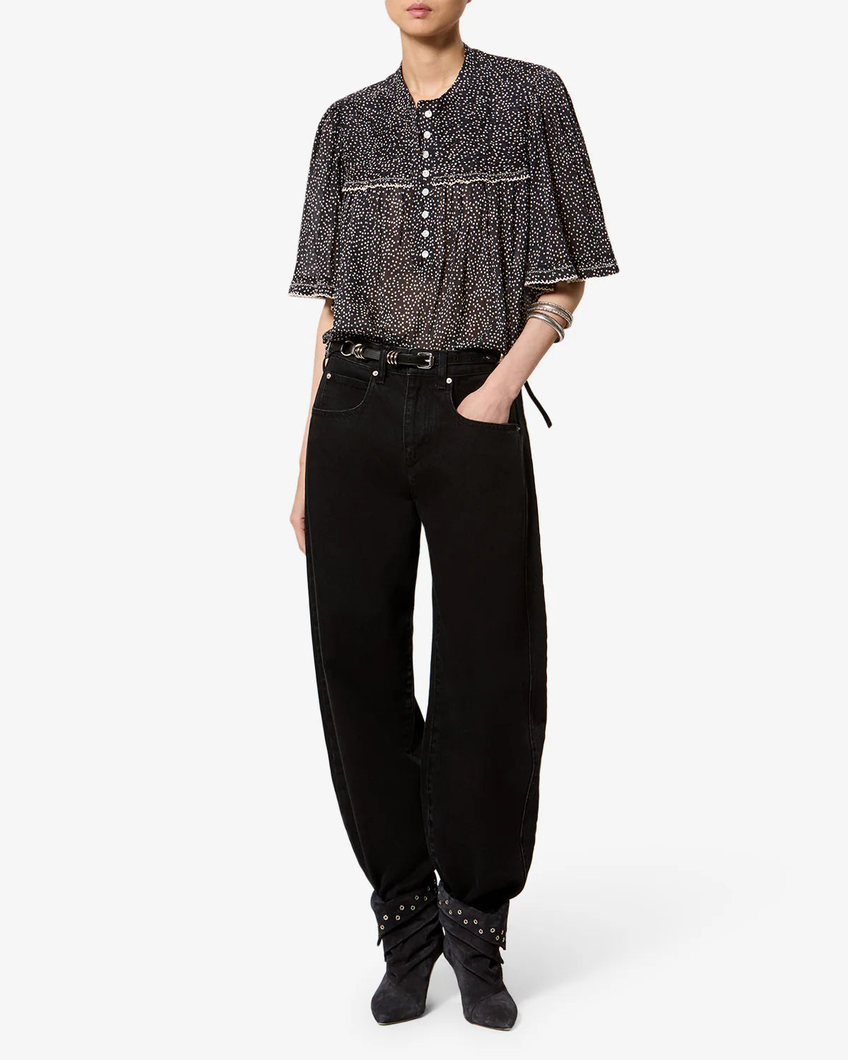 Douna Top Black/Ecru