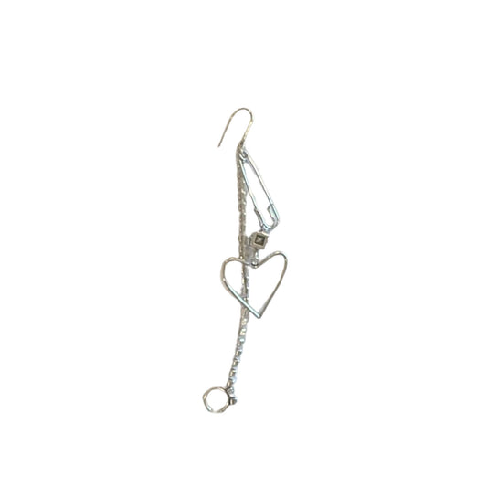 Heart Cuff Silver Earring