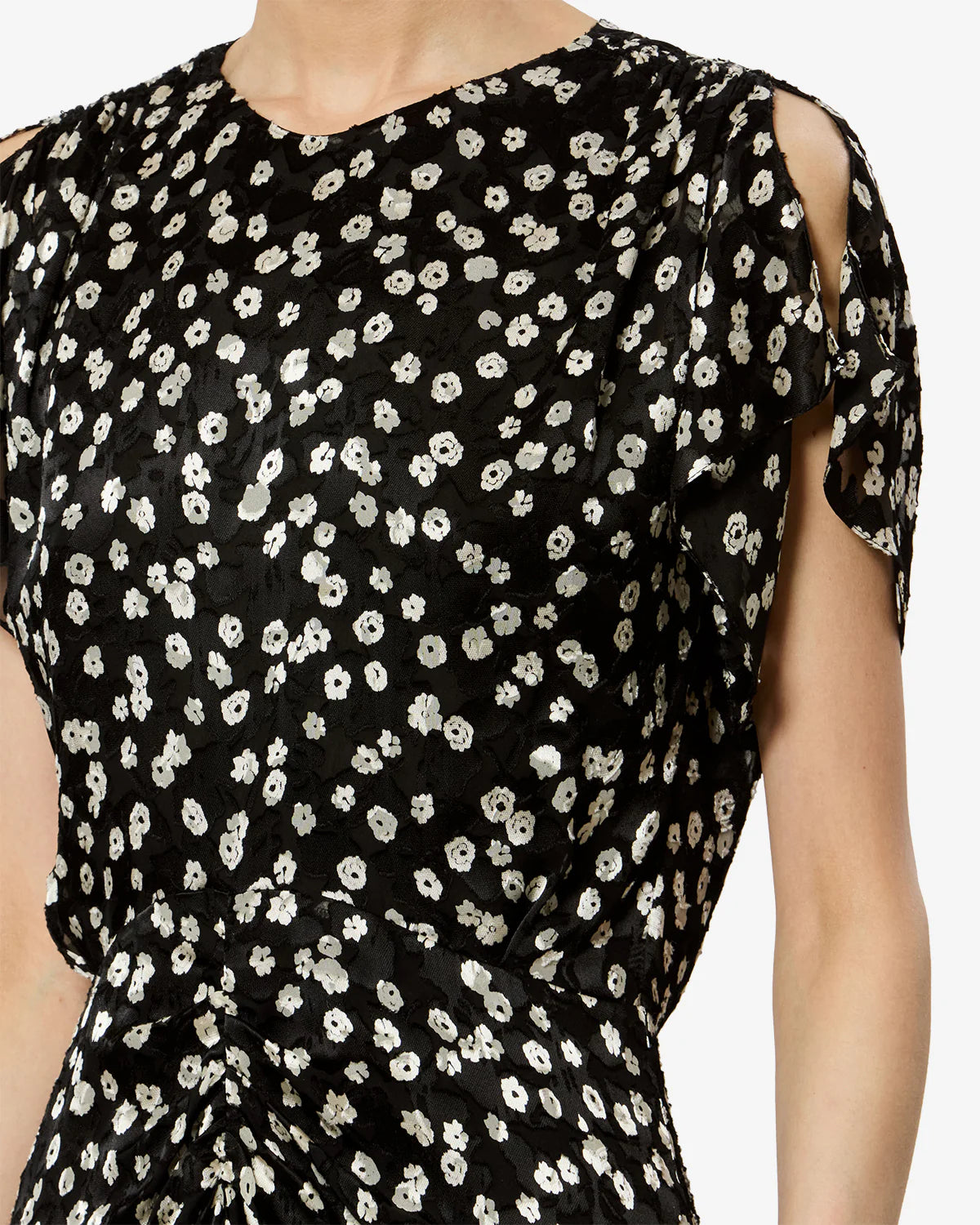 Herva Printed Silk Maxi Dress Black