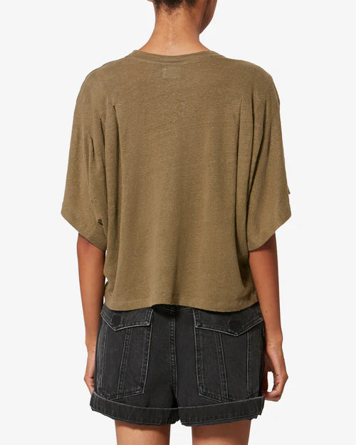 Kyanza Linen T-shirt Dark Khaki