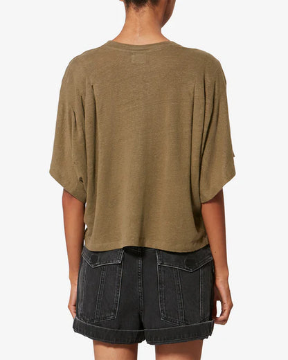 Kyanza Linen T-shirt Dark Khaki