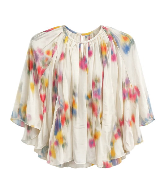 Lara Floral Top White