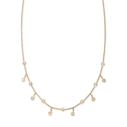 Spaced Out Diamond Half Shaker Necklace