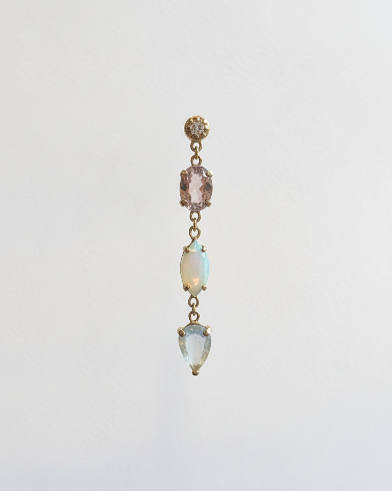 Multi Gemstone Drop Stud