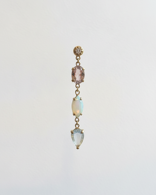 Multi Gemstone Drop Stud