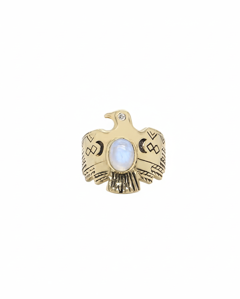 Moonstone Thunderbird Ring