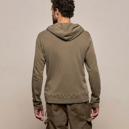 Vintage French Terry Zip Hoodie Light Olive