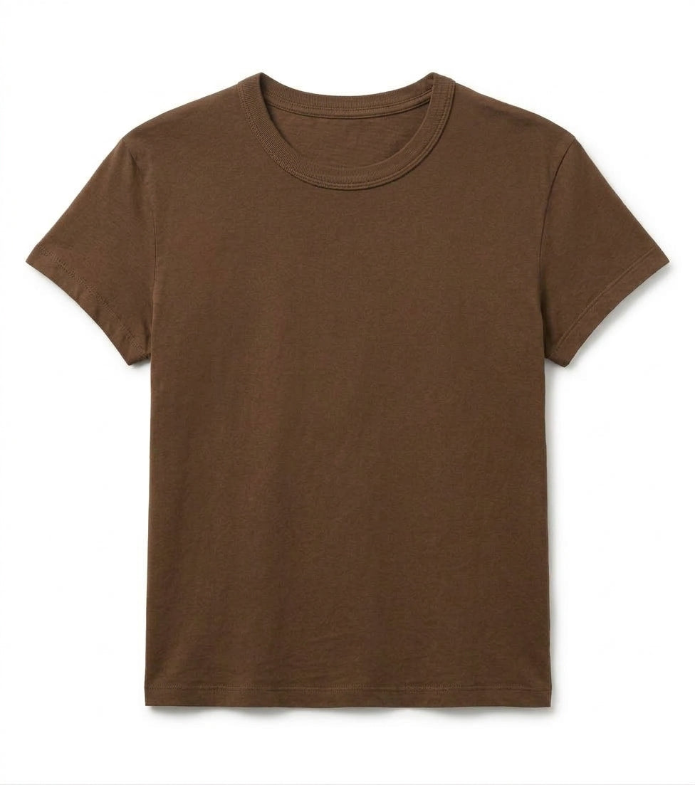 Shrunken Crew Neck Tee Cocoa