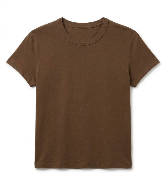 Shrunken Crew Neck Tee Cocoa