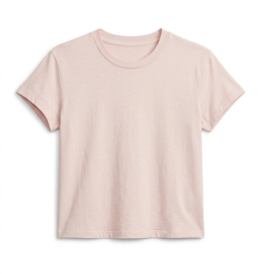 Shrunken Crew Neck Tee Rose Quartz