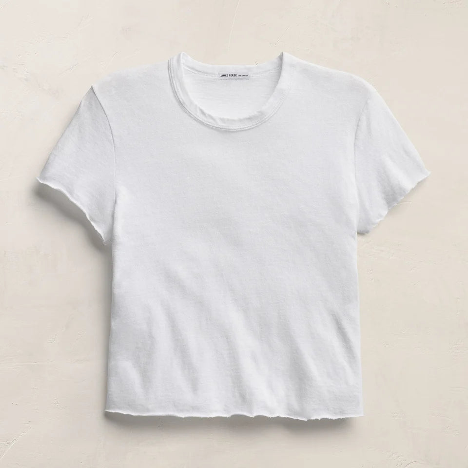 Slub Jersey Shrunken Tee White