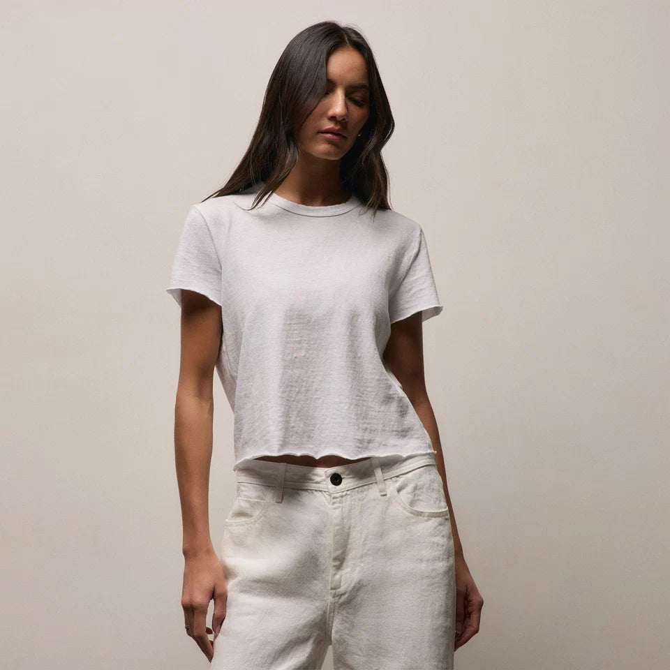 Slub Jersey Shrunken Tee White