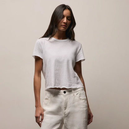 Slub Jersey Shrunken Tee White