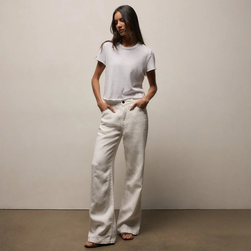 Slub Jersey Shrunken Tee White