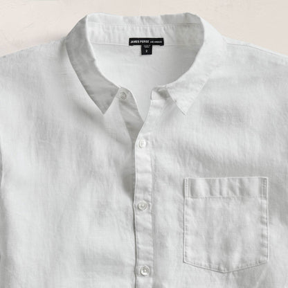 Classic Pocket Linen Shirt White