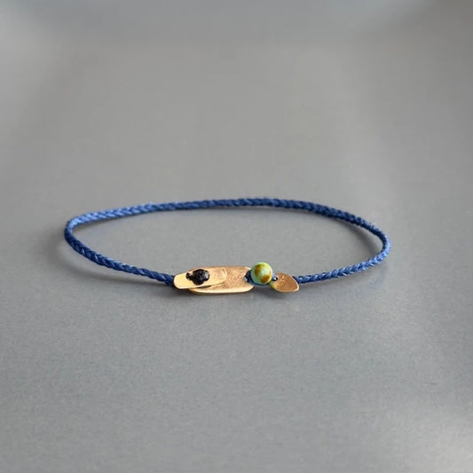 Bronzie Dark Blue Gold Plated Bracelet