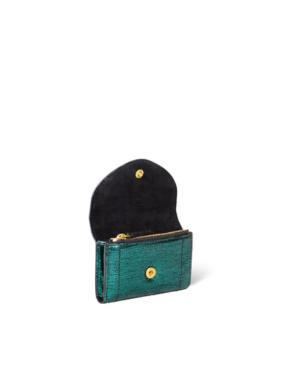 Green Lamé Helmut Wallet