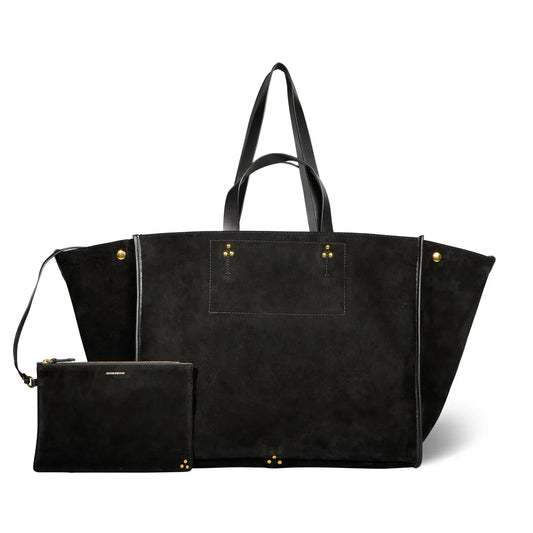 Léon Bag L Black Split Suede