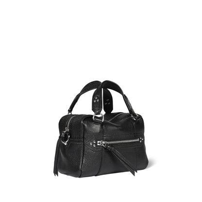 Mini Lucky Bowling Bag  Noir Silver Buffaloskin
