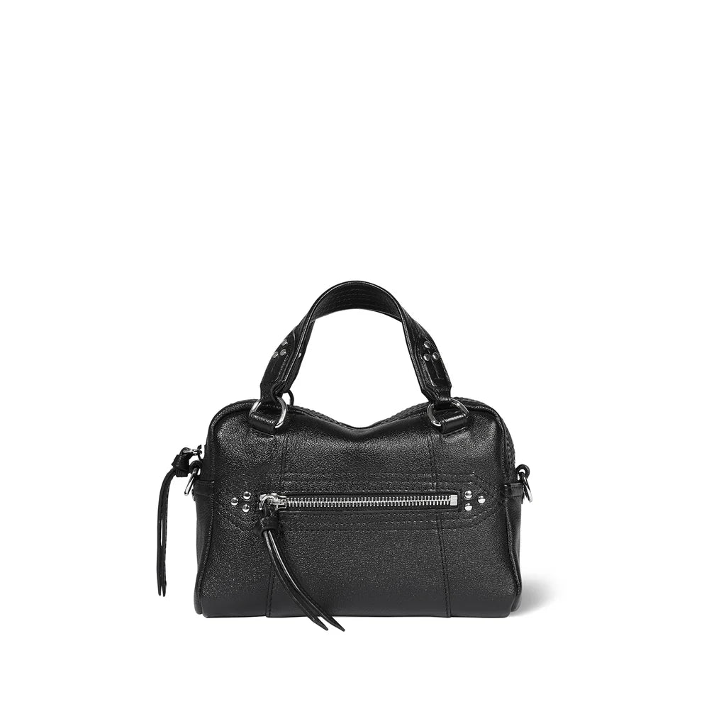 Mini Lucky Bowling Bag  Noir Silver Buffaloskin