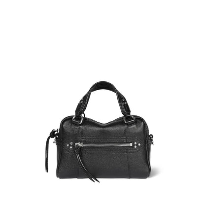 Mini Lucky Bowling Bag  Noir Silver Buffaloskin