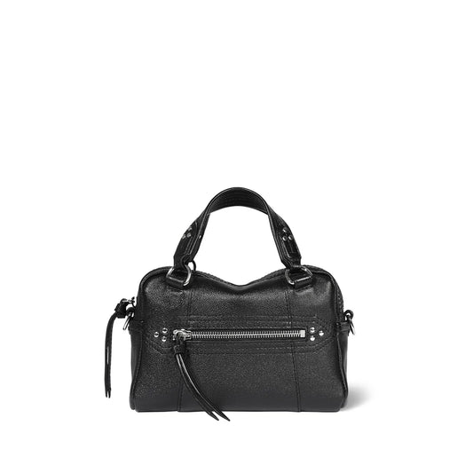 Mini Lucky Bowling Bag  Noir Silver Buffaloskin