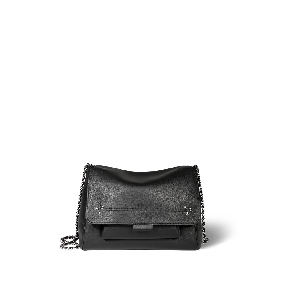 Lulu Bag M Noir Silver Calfskin