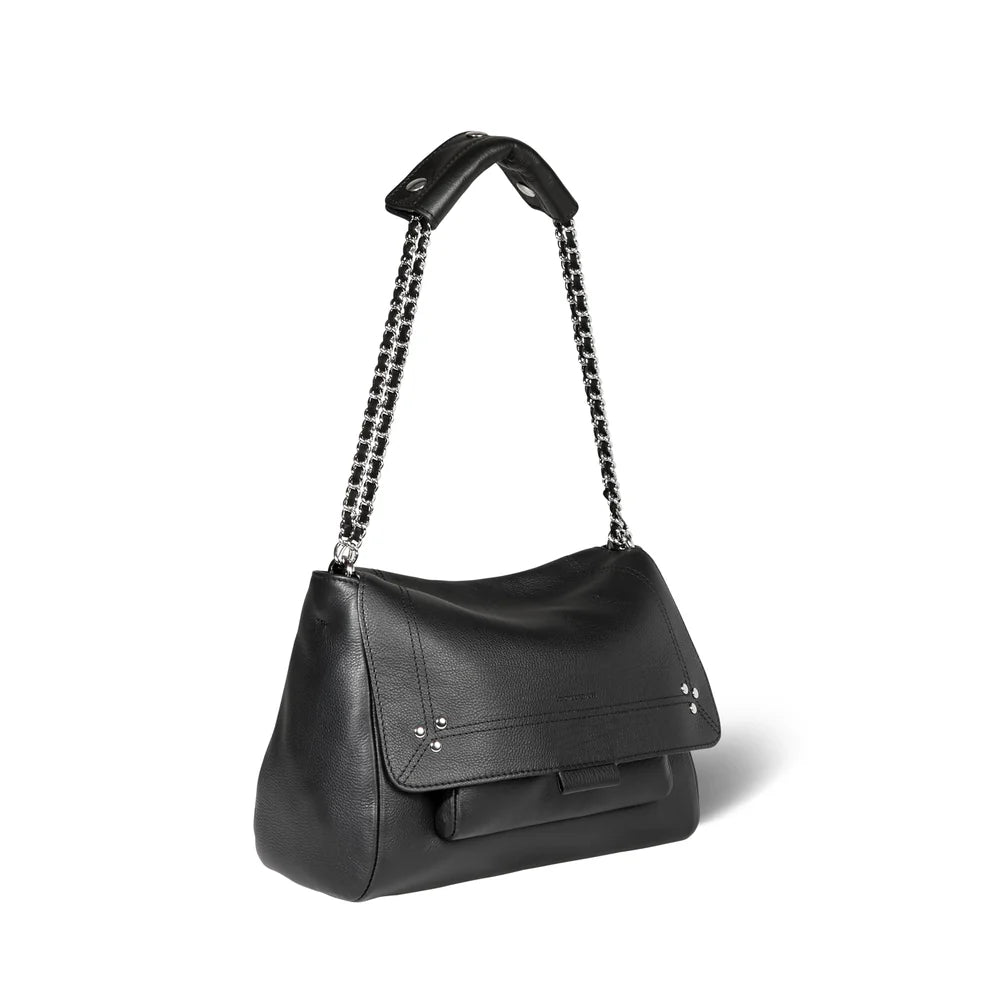 Lulu Bag M Noir Silver Calfskin
