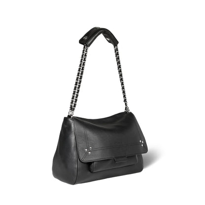 Lulu Bag M Noir Silver Calfskin