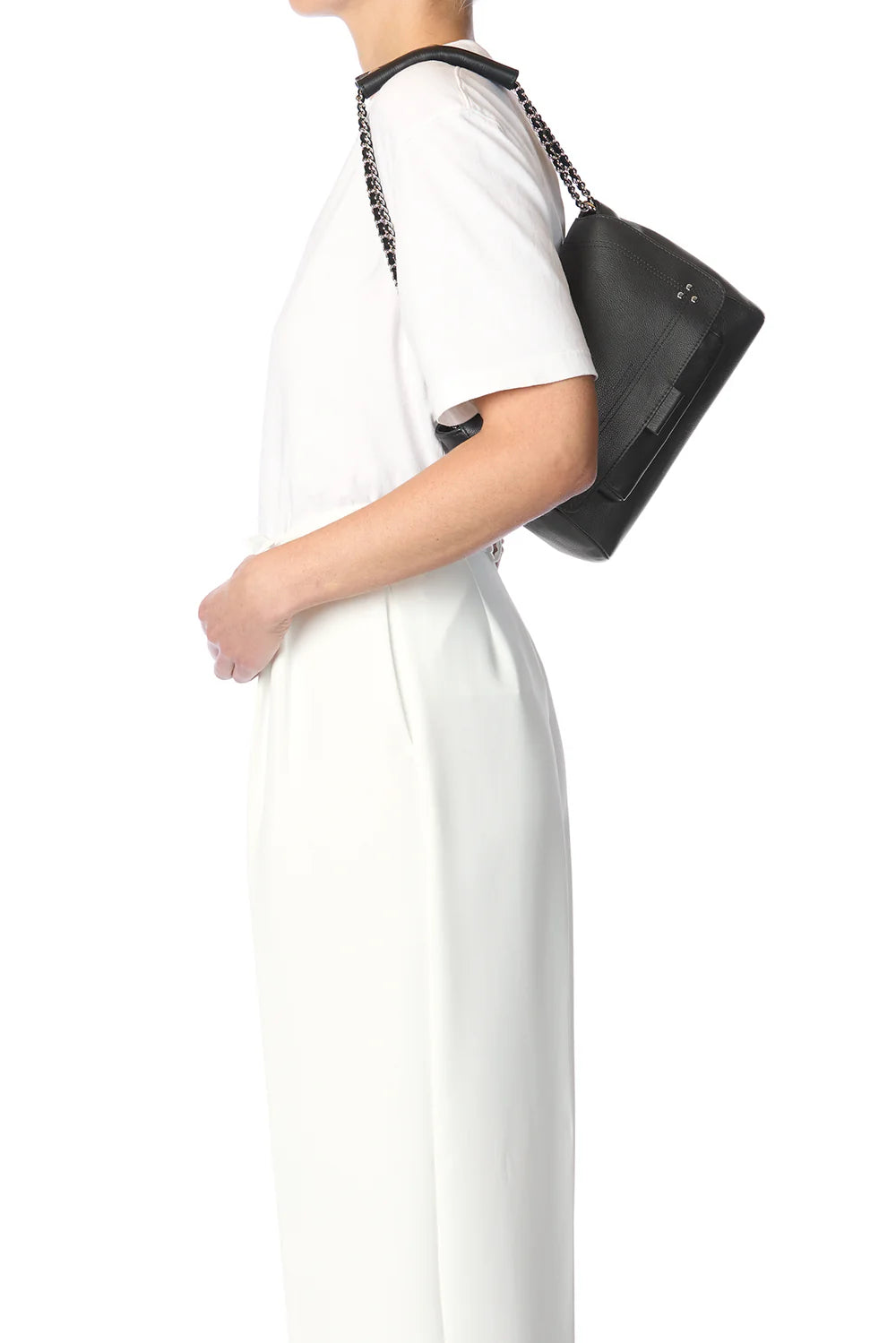 Lulu Bag M Noir Silver Calfskin