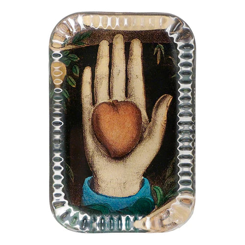 Heart in Hand Dotted Edge Paperweight