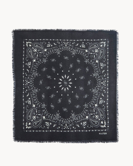 Hachiko Large Bandana Bicolor Black/White