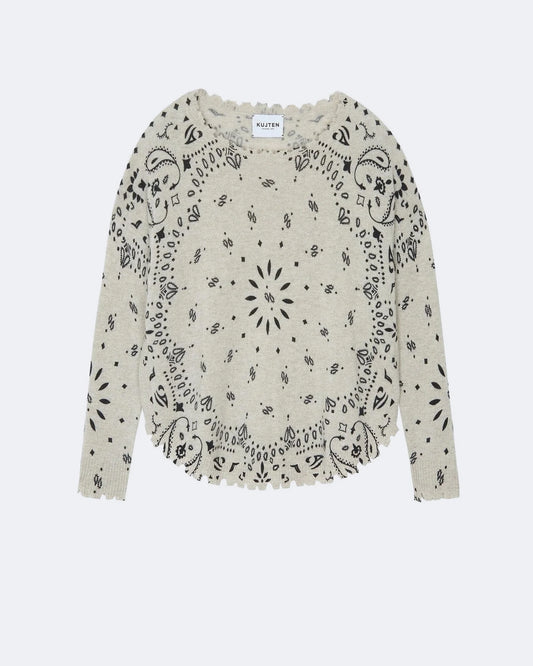 Mela Bandana Sweater Oat White