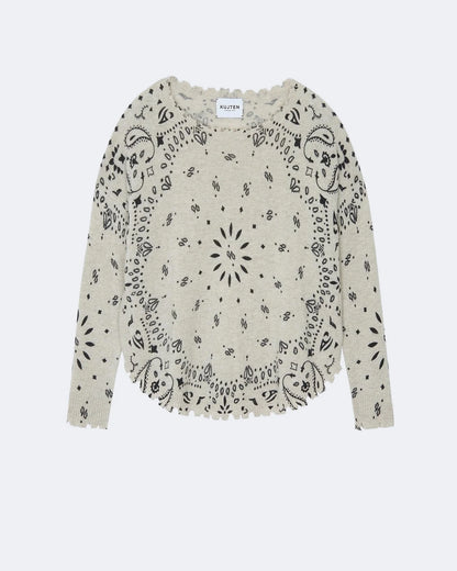 Hachiko Leopard Bandana Oat White