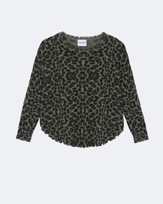 Mela Khaki Leopard Sweater