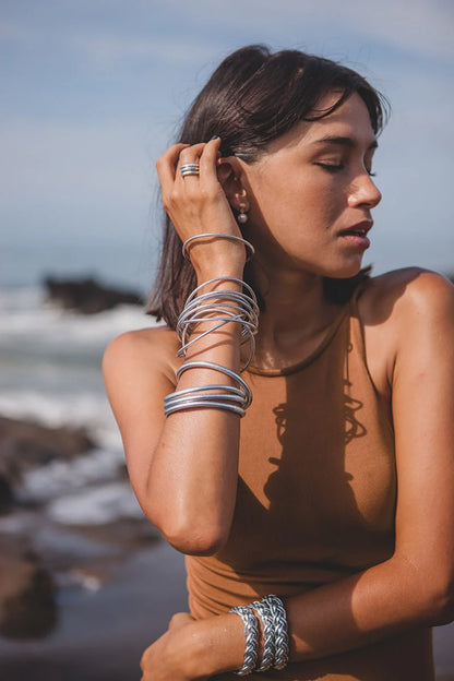 Silver Kumali Mantra Thin Bracelet