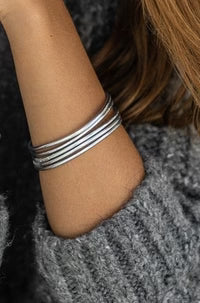 Silver Kumali Mantra Thin Bracelet