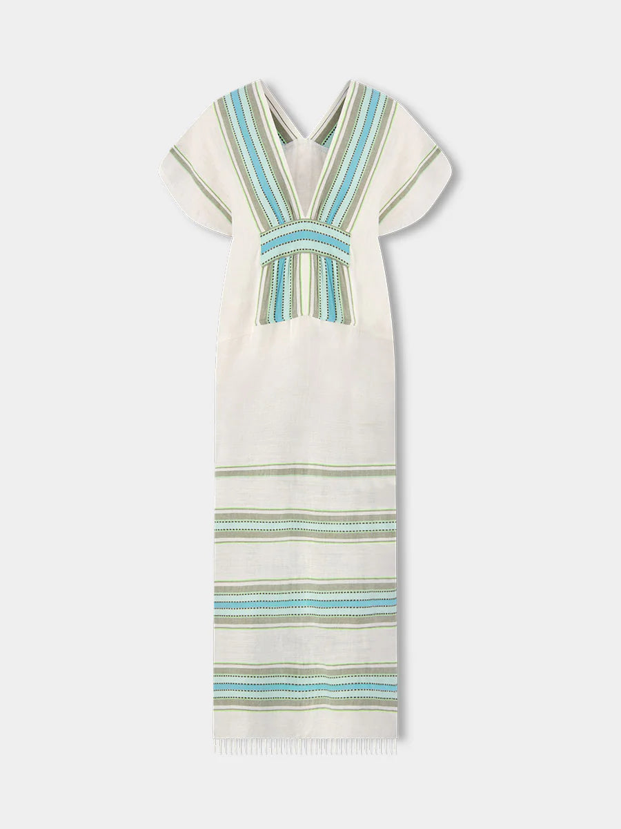 Gasira V-Neck Caftan Genet Mint