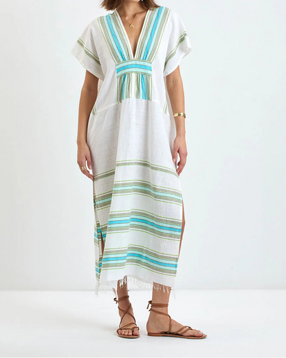 Gasira V-Neck Caftan Genet Mint