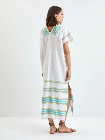 Gasira V-Neck Caftan Genet Mint