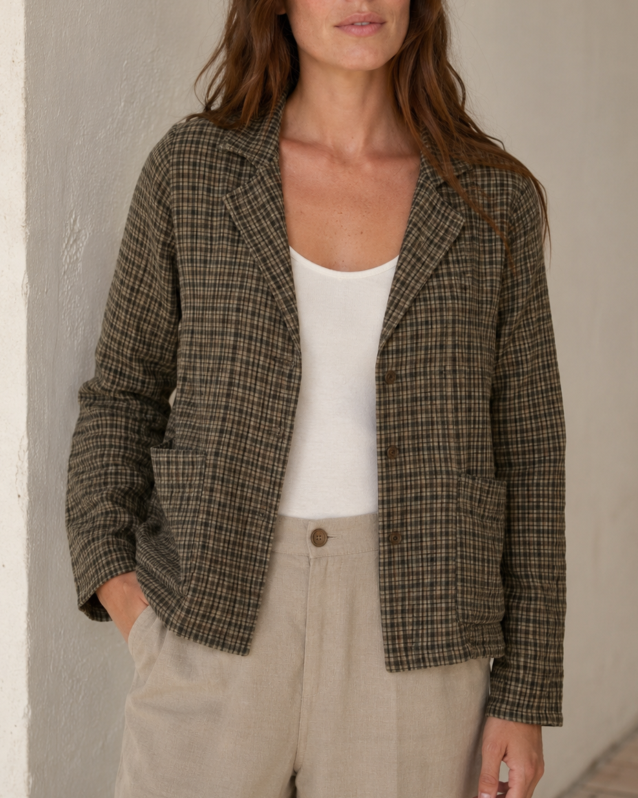 Aab Jacket Check Brown