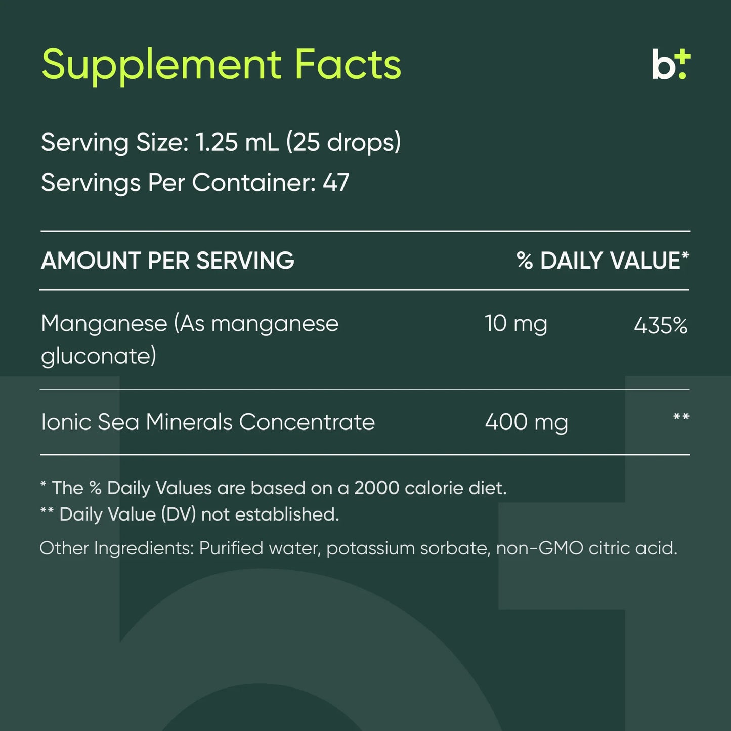 Bodybio Manganese Liquid Mineral