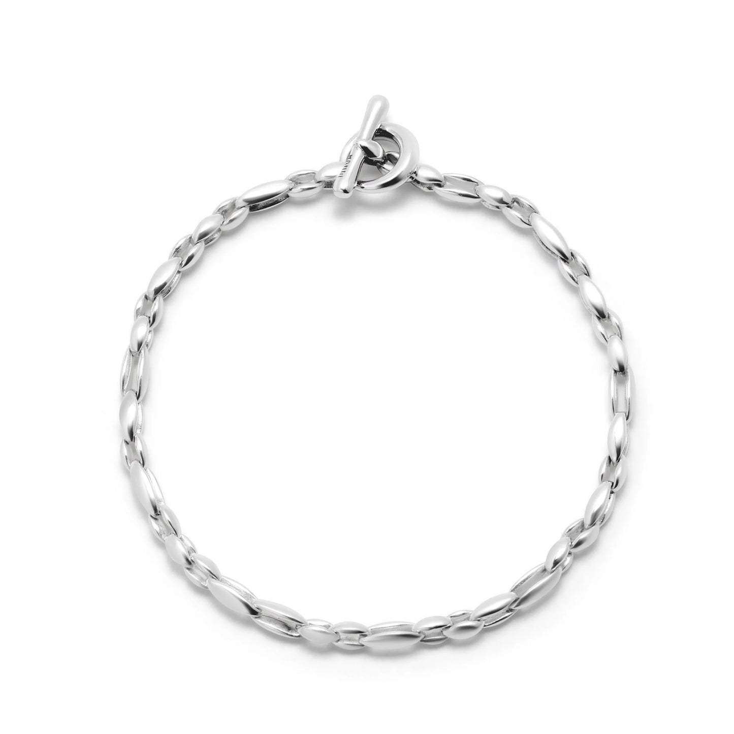 Bradoon Small Mixed Link Silver Bracelet