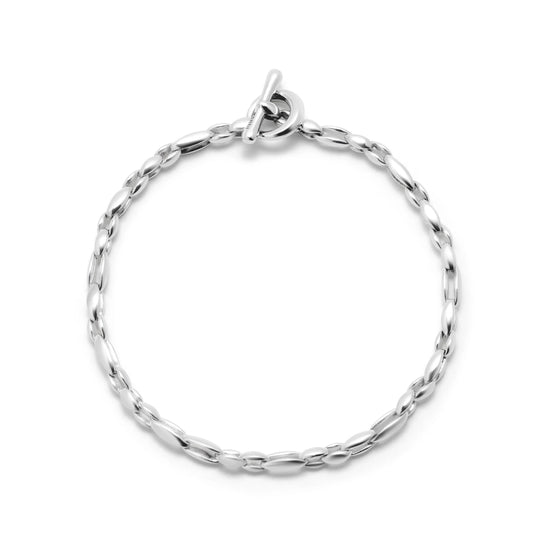 Bradoon Small Mixed Link Silver Bracelet